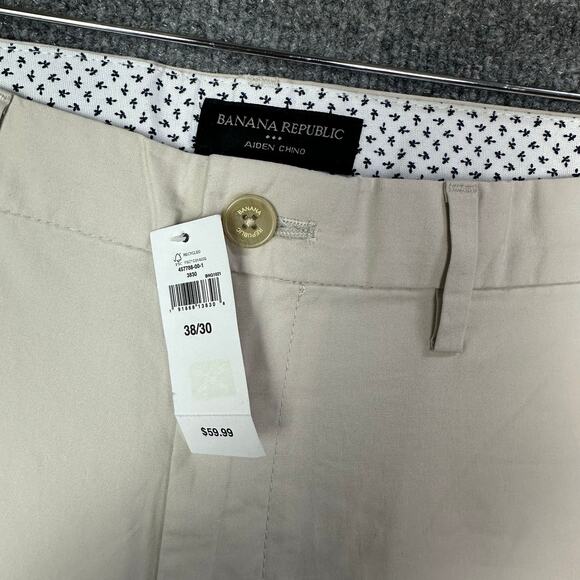 NWT BANANA REPUBLICA AIDEN SLIM-FIT SUMMER-WEIGHT CHINO MEN’S SZ 38x30 - Picture 4 of 9
